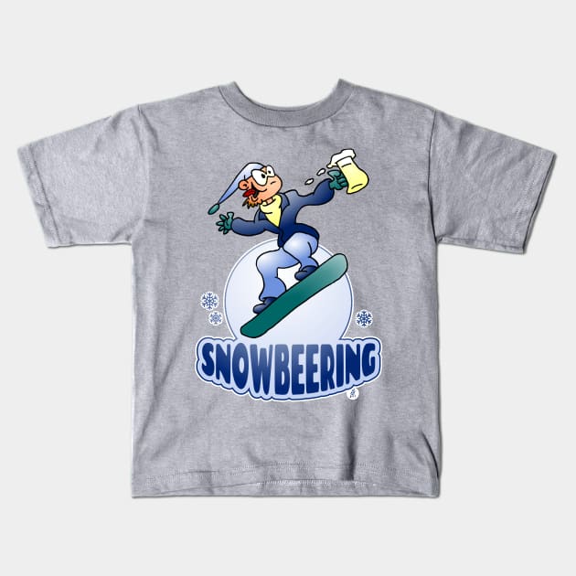 Snowbeering Kids T-Shirt by Cardvibes